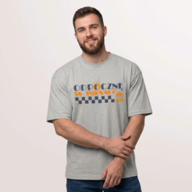 T-shirt „Odpocznę w Panu” - Szary Melanż