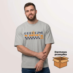 T-shirt „Odpocznę w Panu” - Szary Melanż