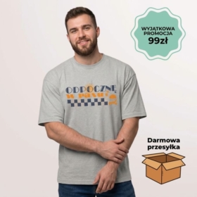 T-shirt „Odpocznę w Panu” - Szary Melanż